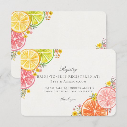 Klein Mielie Citroen Bloem Bruidsregistratie Inste Informatiekaartje (Voorkant / Achterkant)