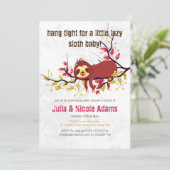 Klein Mignon Lui Lazend Slaap Luiaard Baby Borrel Kaart (Staand voorkant)