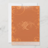 Klein Mini Oranje Kanji Love Swirl Wedding Kaart (Achterkant)