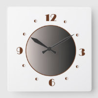 Klein minimalistisch wit met Tan Numerals Square W