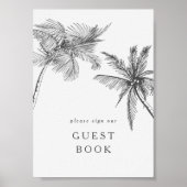 Klein Modern Tropisch Gastenboek Trouwbord Poster (Voorkant)