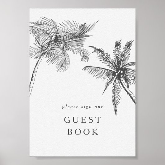 Klein Modern Tropisch Gastenboek Trouwbord Poster (Voorkant)