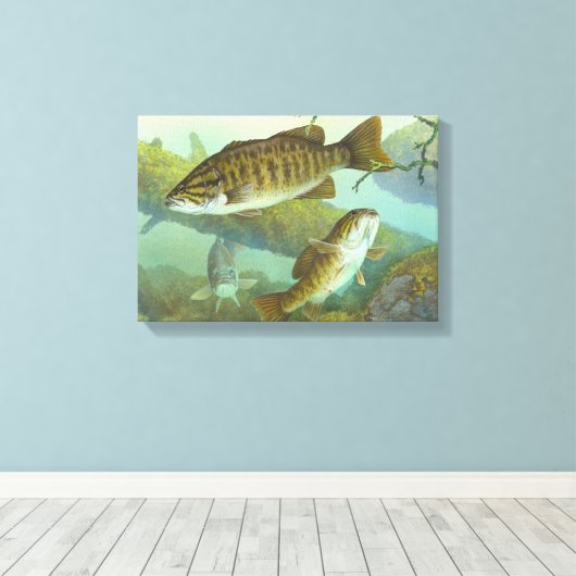 Klein-mondbassschilderen Canvas Afdruk (Insitu (Houten vloer))