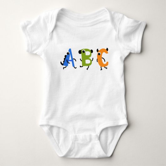 Klein Monster Alfabet ABC Romper (Voorkant)