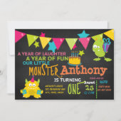 Klein monster Draaien Een Verjaardag Uitnodiging (Voorkant)