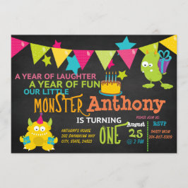 Klein monster Draaien Een Verjaardag Uitnodiging