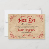 Klein mooi certificaat van Santa Magical Kaart (Voorkant)