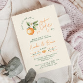 Klein Moppie Citrus Geslacht Onthulling Baby Showe Kaart