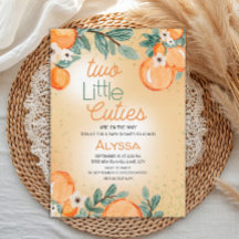 Klein Moppie Oranje Groene Tweeling Baby Shower