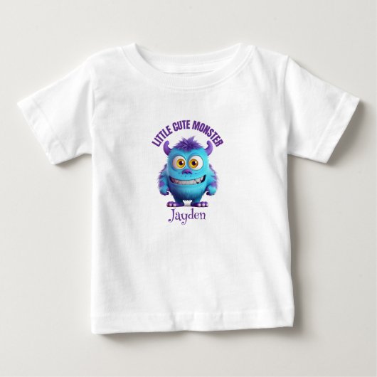 Klein Moppig Monster Paarse Hoorns Persoonlijk (Voorkant)