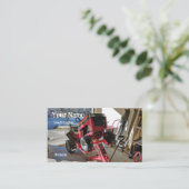 Klein motorreparatiebedrijf visitekaartje (Staand voorkant)