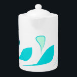 Klein natuur, stijltheet theepot<br><div class="desc">Turquoise menthol laat afvallen op deze witte basistheepot.</div>
