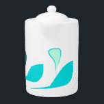 Klein natuur, stijltheet theepot<br><div class="desc">Turquoise menthol laat afvallen op deze witte basistheepot.</div>