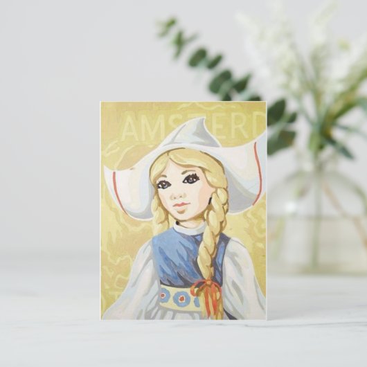 klein nederlands meisje briefkaart (Staand voorkant)