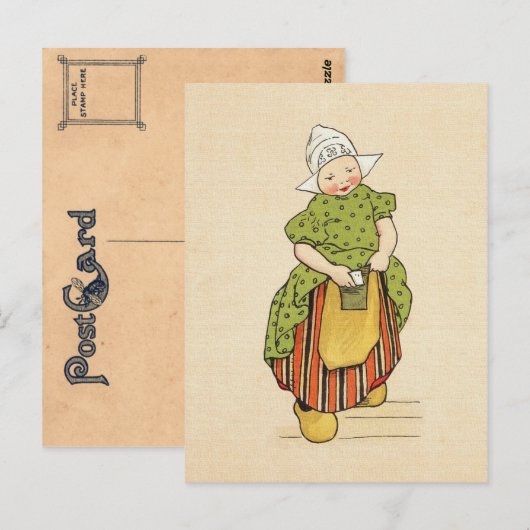  klein Nederlands meisje Briefkaart (Voorkant / Achterkant)