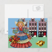 Klein Nederlands meisje in nationaal kostuum Briefkaart (Voorkant / Achterkant)