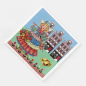 Klein Nederlands meisje in nationale klederdracht Servetten (Hoek)