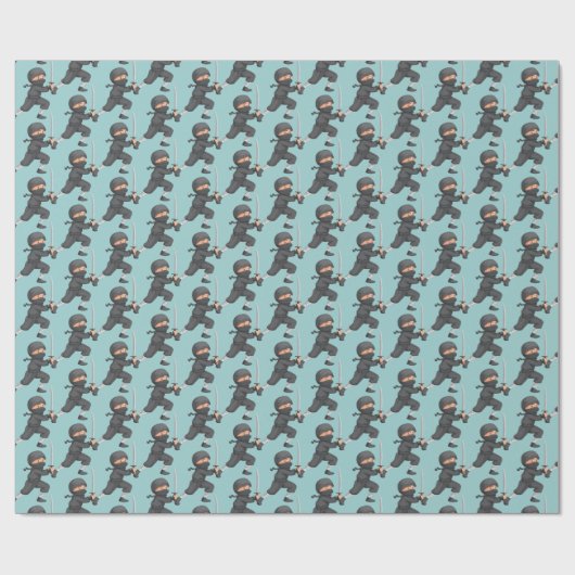 Klein Ninja Design Wrapping Paper Cadeaupapier (Vlak)