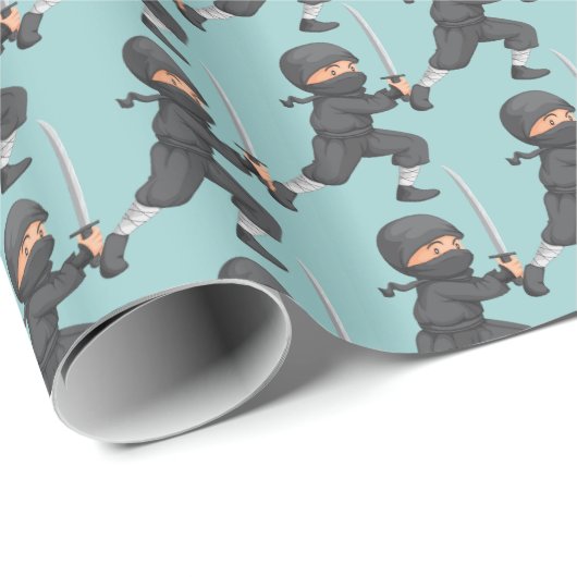Klein Ninja Design Wrapping Paper Cadeaupapier (Rol Hoek)