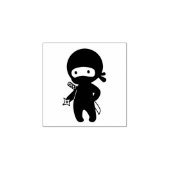 Klein Ninja Holding Gooi Ster 1x1 Rubberstempel (Afrduk)