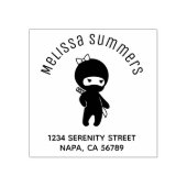 Klein Ninja Meisje Arch Adres Rubberstempel (Afrduk)