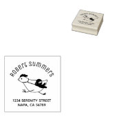 Klein Ninja Tamme Kip Boog Adres Rubberstempel (Gestempeld)