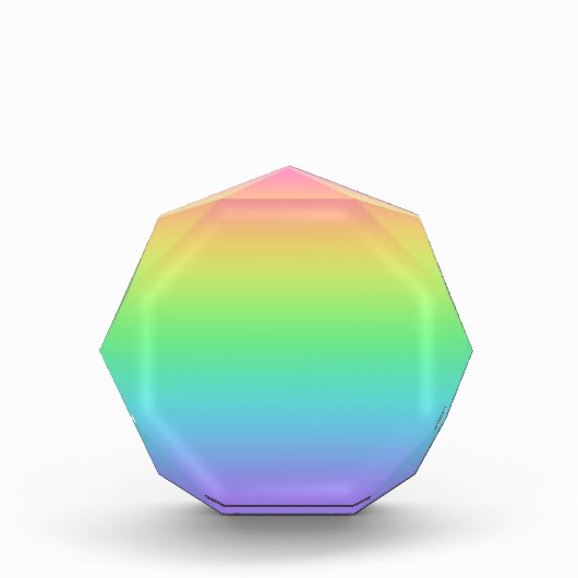 Klein octagon regenboogacrylblok fotoblokken (Voorkant)