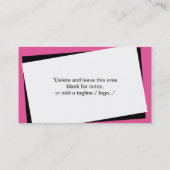 Klein ontwerp van zwart Visitekaartje, Mode Visitekaartje (Achterkant)