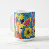 Klein ontwerp, zoals een klein deer quilt koffiemok (Voorkant links)