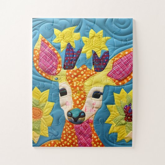 Klein ontwerp, zoals een klein deer quilt legpuzzel (Verticaal)
