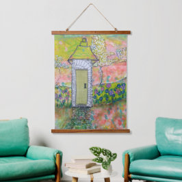 Klein oosters huis hangend wandkleed