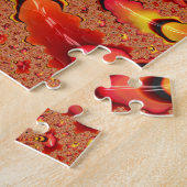 Klein Oranje en geel Spiral Fractal Abstract Legpuzzel (Zijkant)