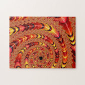 Klein Oranje en geel Spiral Fractal Abstract Legpuzzel (Horizontaal)