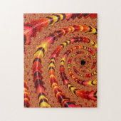 Klein Oranje en geel Spiral Fractal Abstract Legpuzzel (Verticaal)