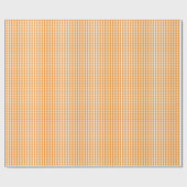 Klein Oranje en wit gingham-pakpapier Cadeaupapier (Vlak)