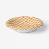 Klein Oranje en Wit Gingham Papieren Kommen (Gebogen)