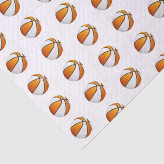 klein oranje wit basketbal patroon tissuepapier (Detail)