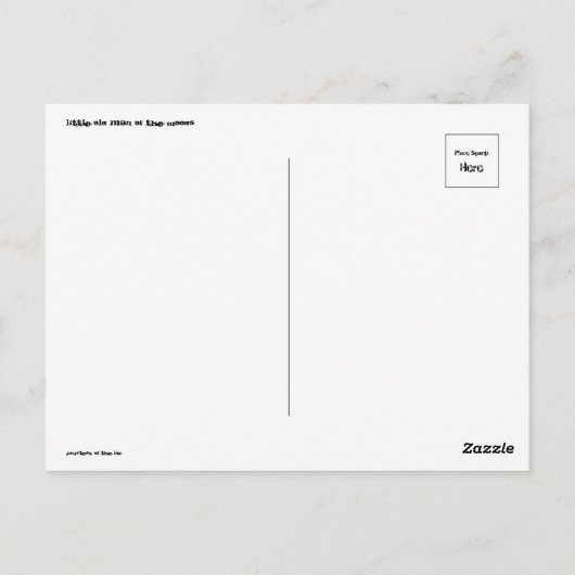 Klein oud Man van de Bossen Briefkaart (Achterkant)