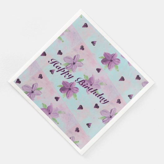  klein Paars roze papier en luiers Servetten (Hoek)