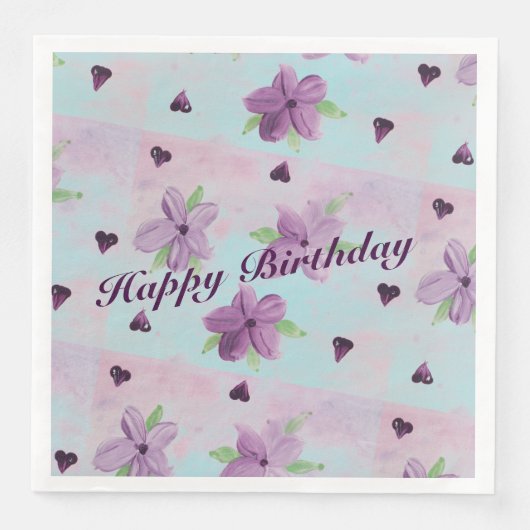 klein Paars roze papier en luiers Servetten (Voorkant)