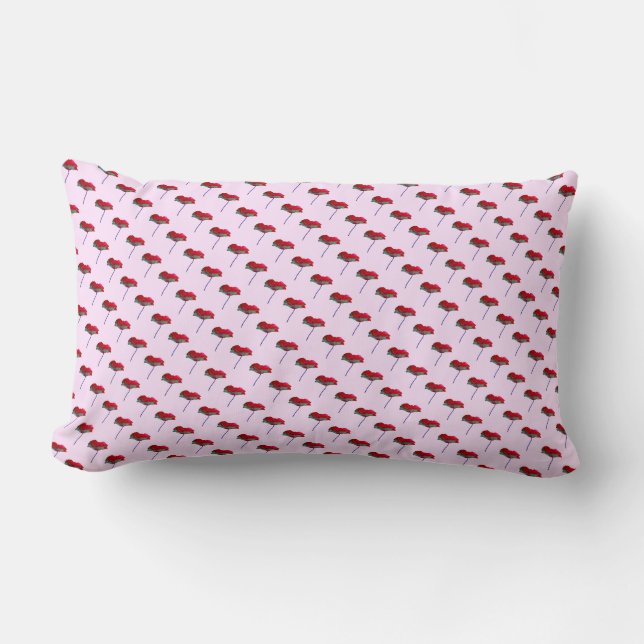 Klein papaverbloem, roze rood kussen (Voorkant)
