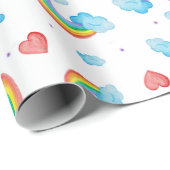 Klein papier voor het inpakken van harten en regen (Rol Hoek)