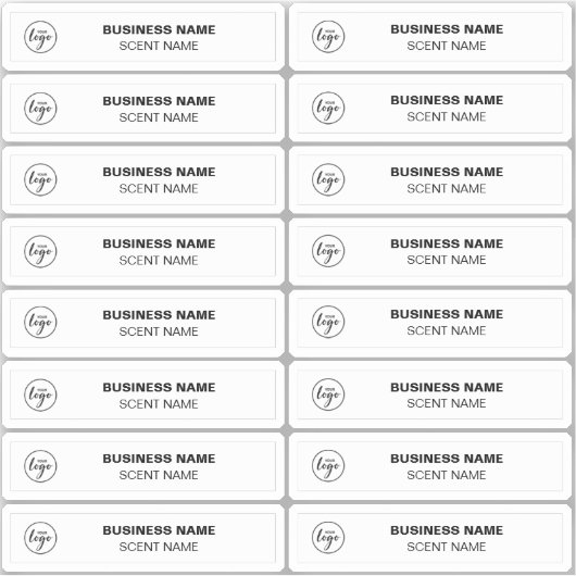 Klein parfummonster Etiketten 0,5 x 1,8 Sticker (Voorkant)