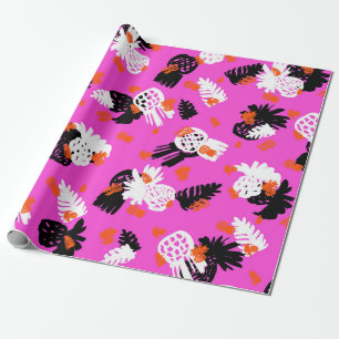 Klein patroon met tropische motieven, handdra cadeaupapier