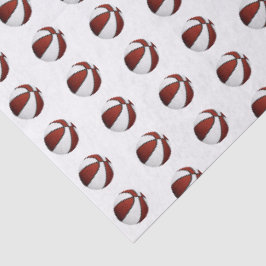klein patroon van bordeauxrode witte basketballen tissuepapier