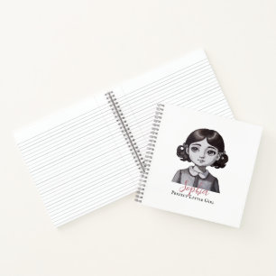 Klein perfect meisje van de vorige eeuw aquarel notitieboek