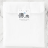Klein Pinda Mamma & Baby Olifant Shower Favor Vierkante Sticker (Tas)