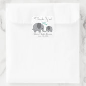 Klein Pinda Moeders & Baby Olifant Feest Favor Vierkante Sticker (Tas)