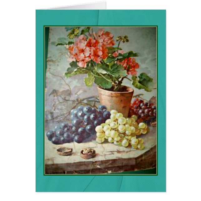Klein Pink Geraniums Paarse Grapes (Voorkant)