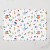 Klein piraat onder het Zee jongens Foto 's avonds Folie Uitnodiging (Achterkant)